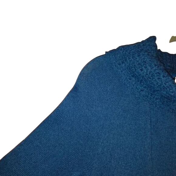 DIOR Maxi Knit Dress Sz S BLUE Turtleneck Luxe Bodycon Lounge Crochet RARE VNTG - Picture 15 of 16